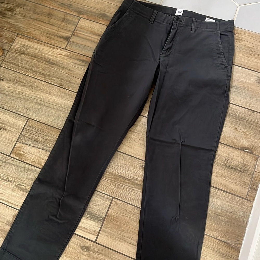 Slim Soft Black Chino Pants